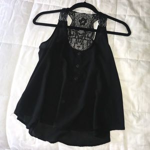 Black laced tank top